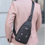 Korean Fashion Canvas Sling Shoulder Cross Bag Mens Chest Cross Body Unisex Bag